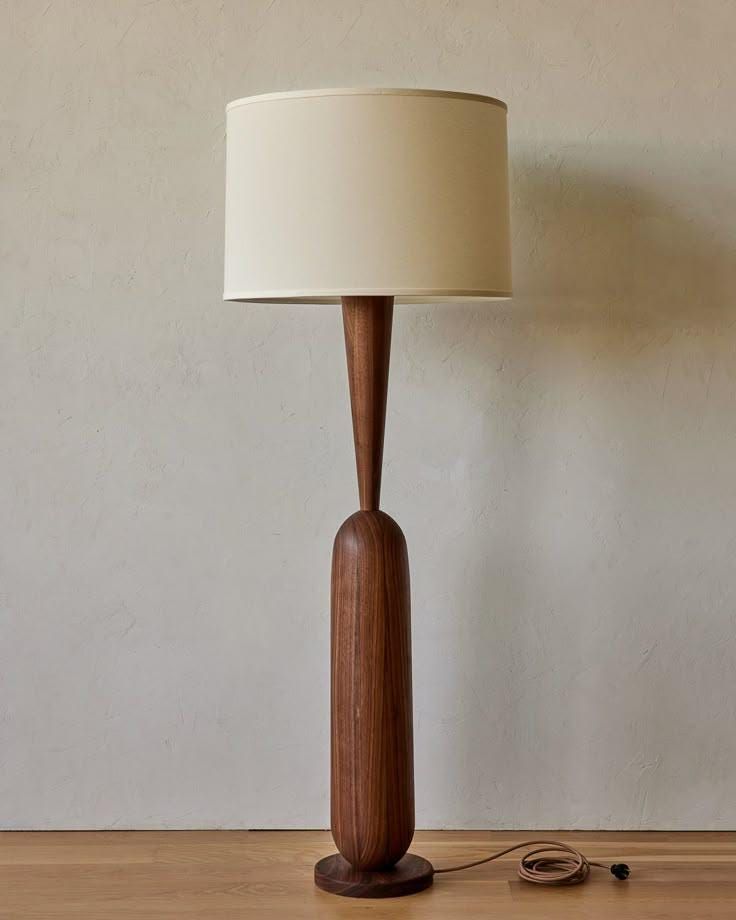 Contemporary Solid Wood Floor Lamp (Without Shade)