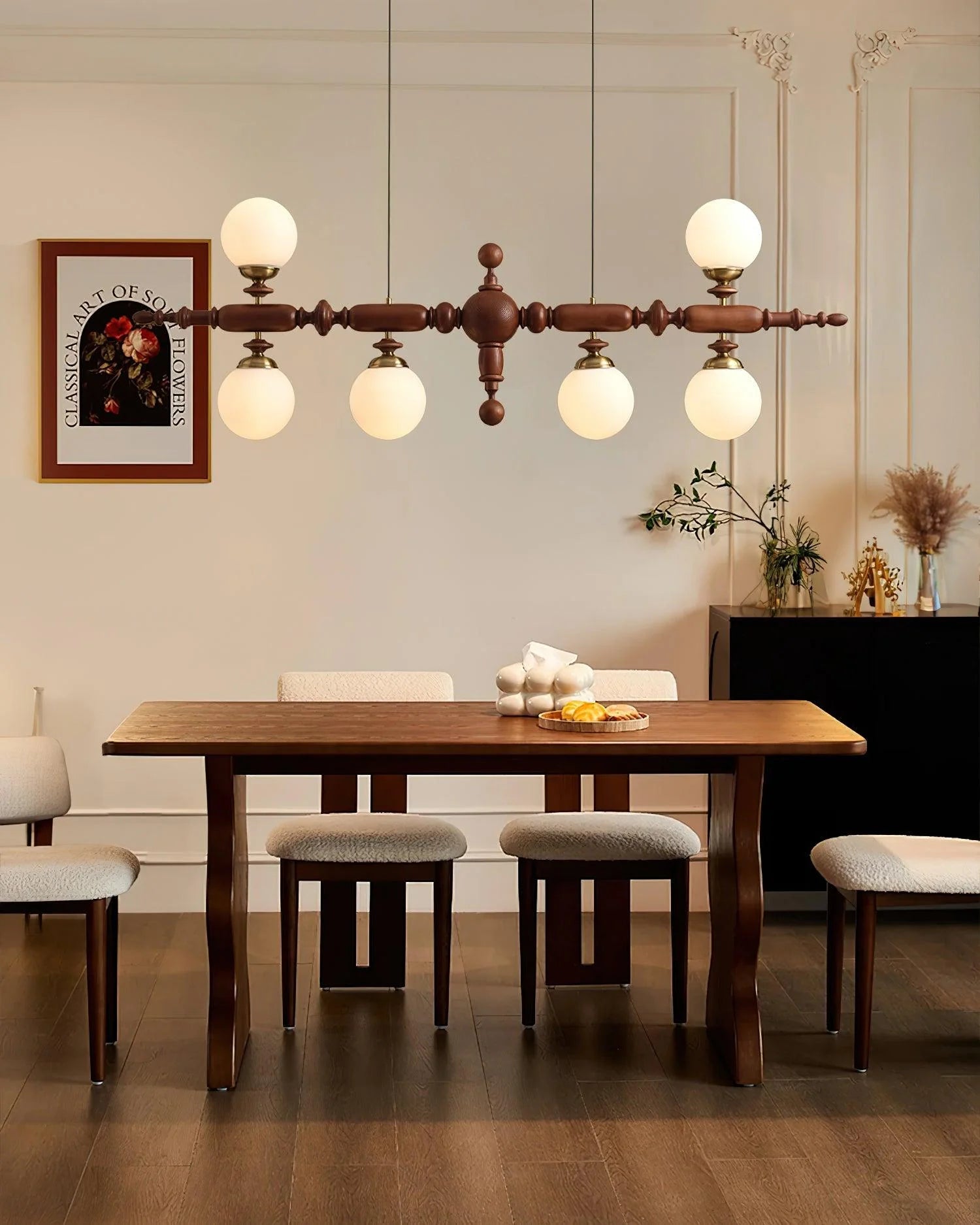 Regal Orbit Wooden Chandelier