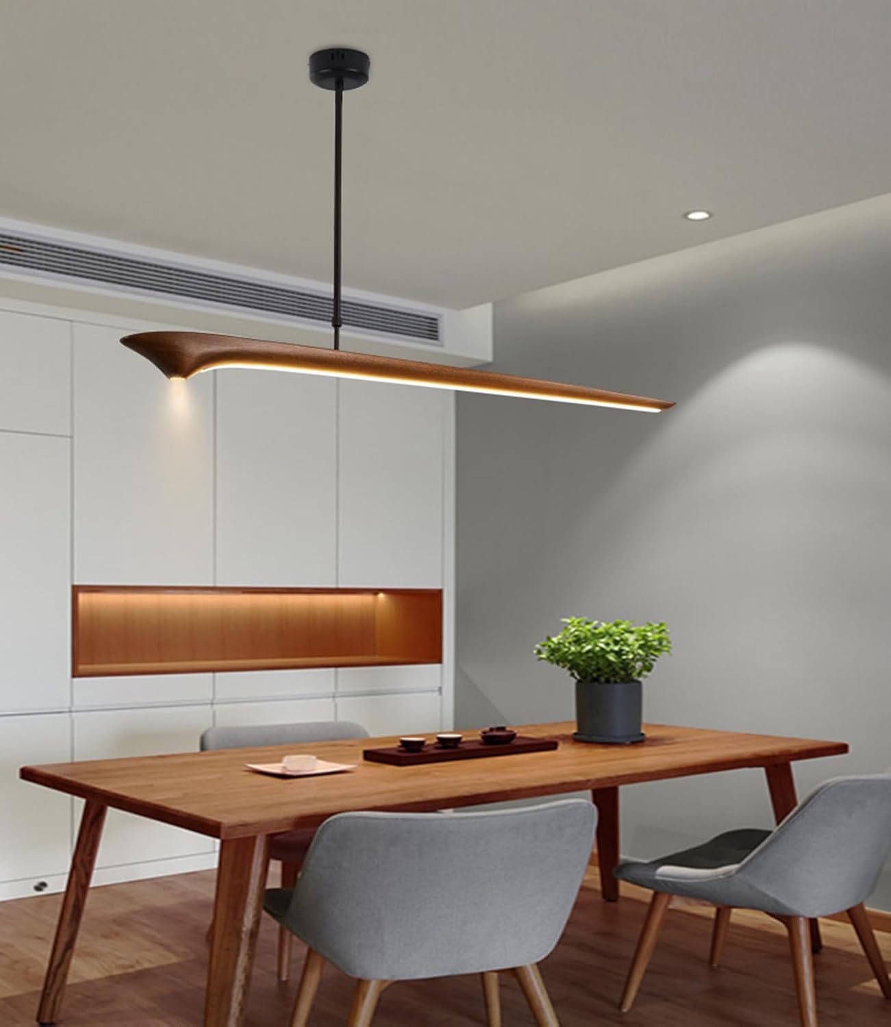 AeroBlade Wooden Linear Pendant Light