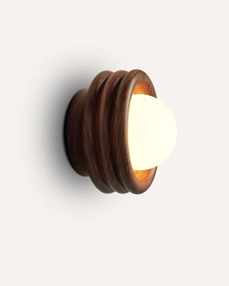 Wooden Ring Wall Light (Layered Groove Design)