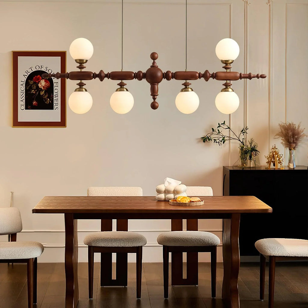 Regal Orbit Wooden Chandelier