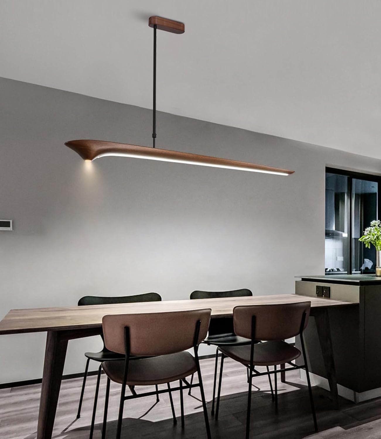 AeroBlade Wooden Linear Pendant Light