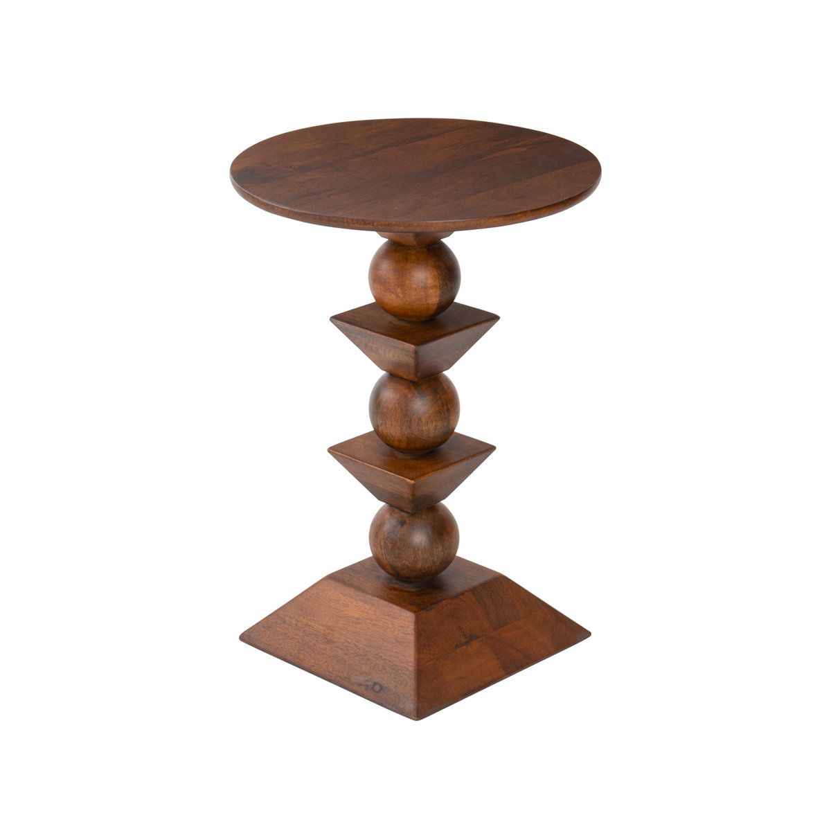 Premium Artistic Wooden Round Side Table