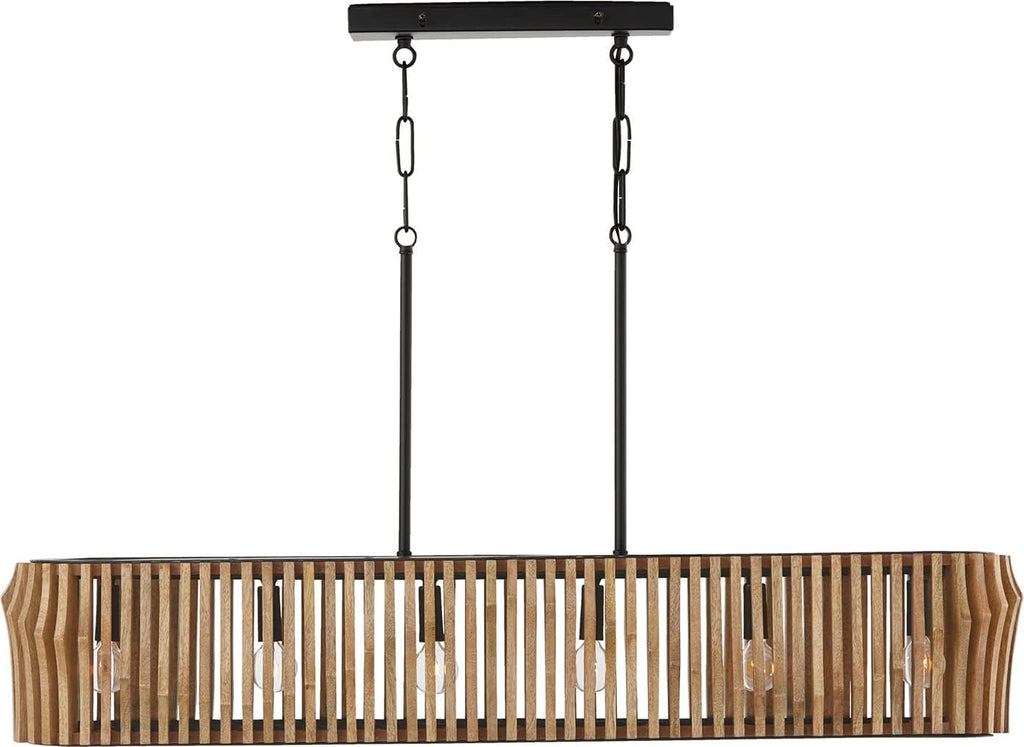 Bcs lighting - 6 Light Island in Bohemian Style-7.5 Inches Tall and 41 Inches Wide,