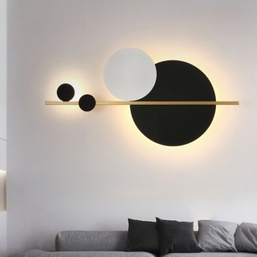 Modern Eclipse Brahma Teak Wood LED Wall Light
