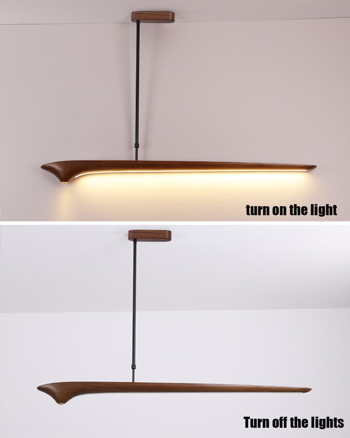 AeroBlade Wooden Linear Pendant Light