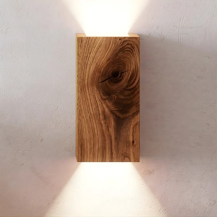 Rustic Grain Brahma Teak Wood LED Wall Sconce