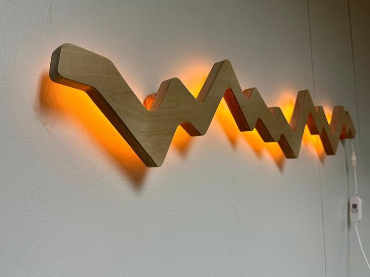 ZigWave Brahma Teak Wood LED Wall Art Light