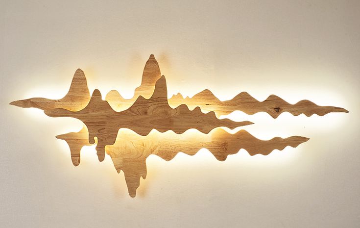 EchoWave Brahma Teak Wood LED Wall Sculpture