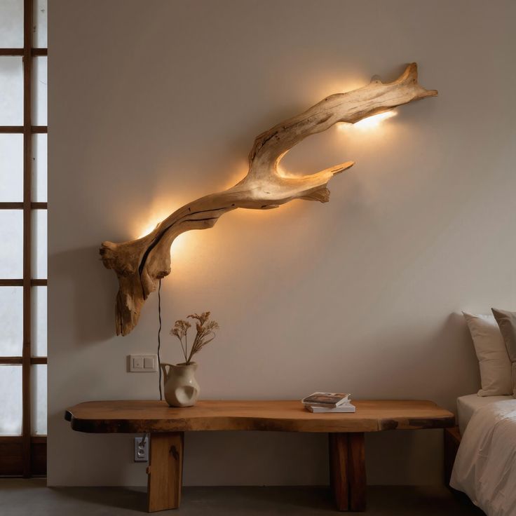Driftwood Essence Brahma Teak Wood LED Wall Sculpture