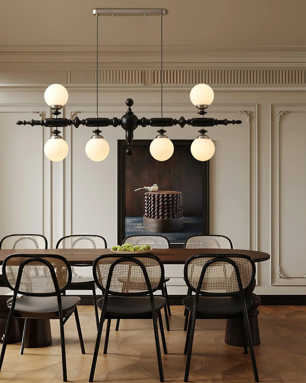 Regal Orbit Wooden Chandelier