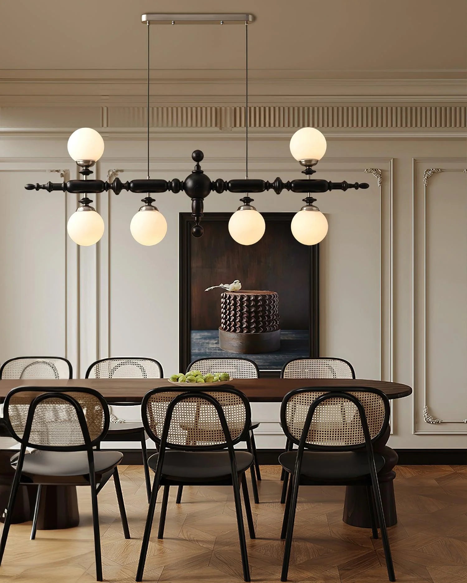 Regal Orbit Wooden Chandelier