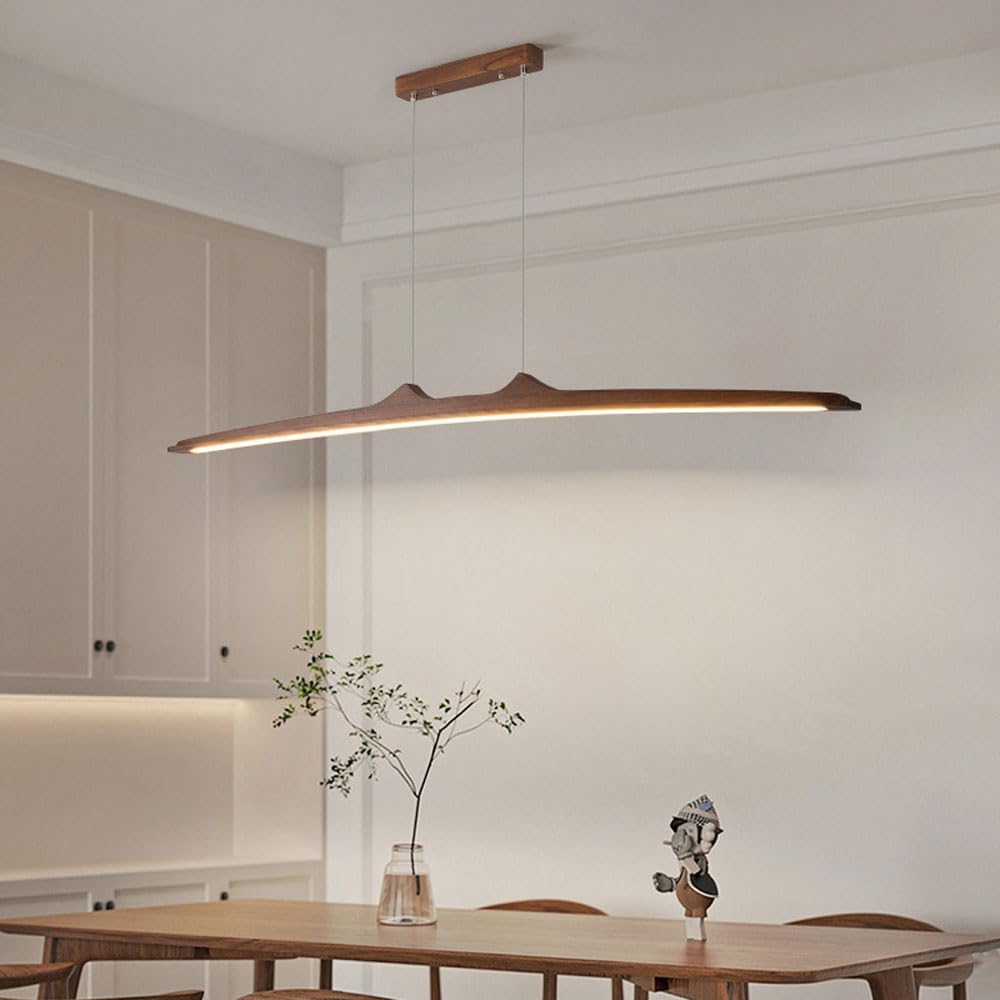 Horizon Crest Wooden Pendant Light