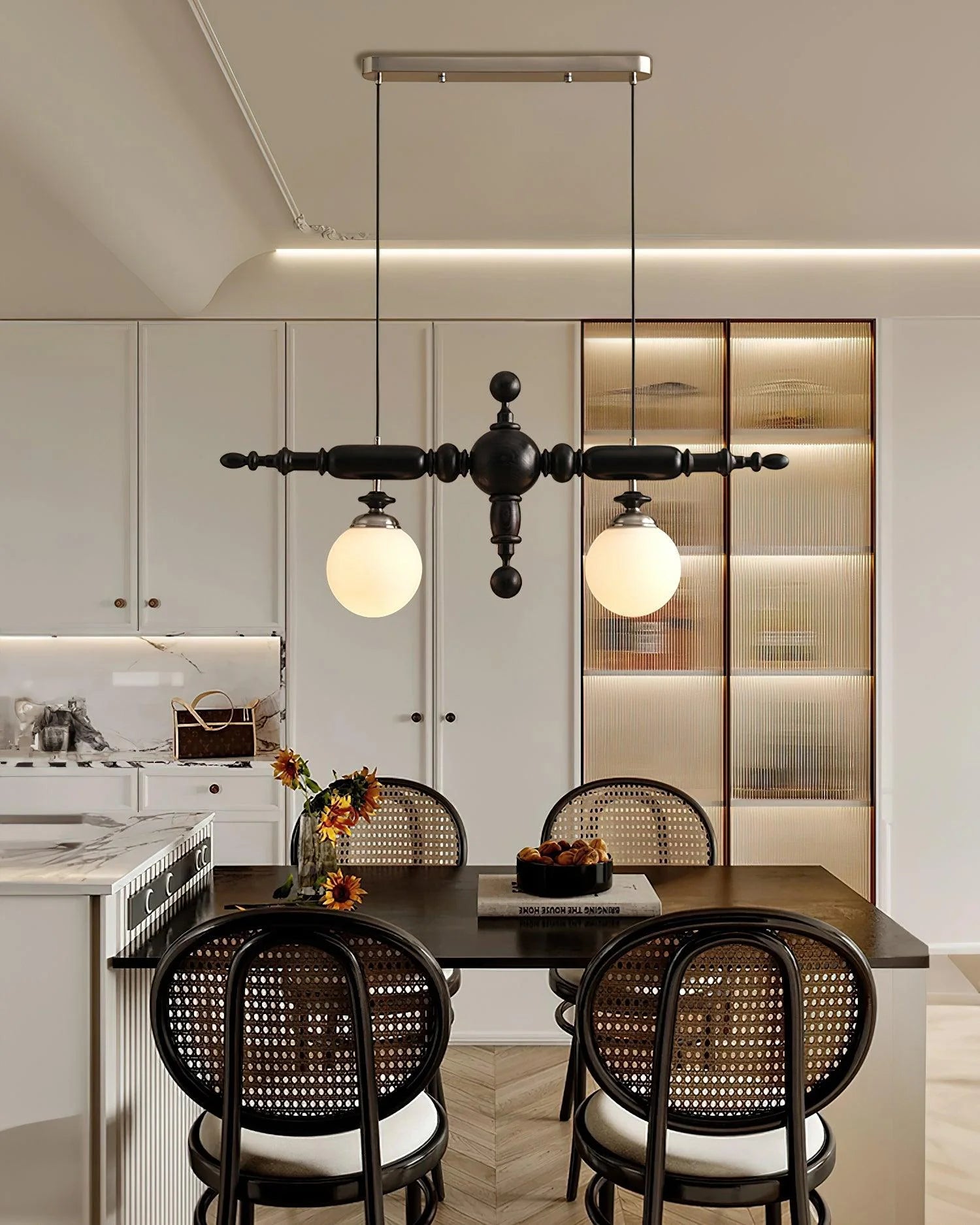 Regal Orbit Wooden Chandelier