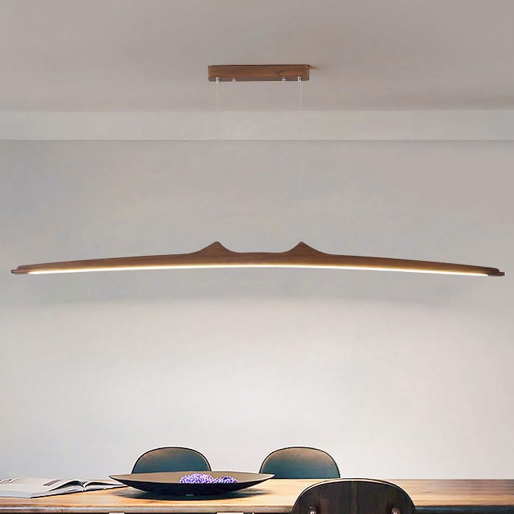 Horizon Crest Wooden Pendant Light