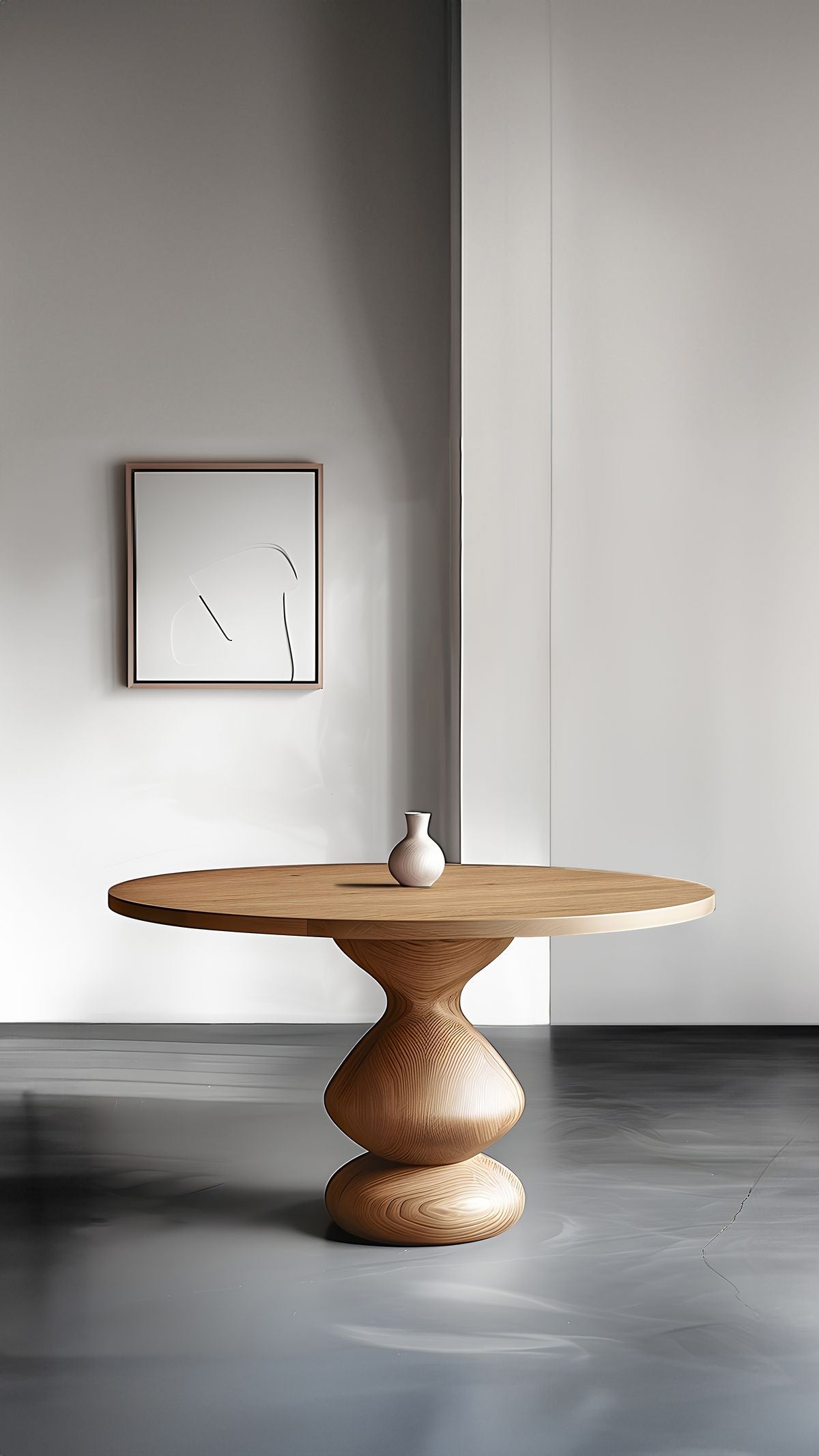 BCS Woodcraft Modern Sculpted Round Table