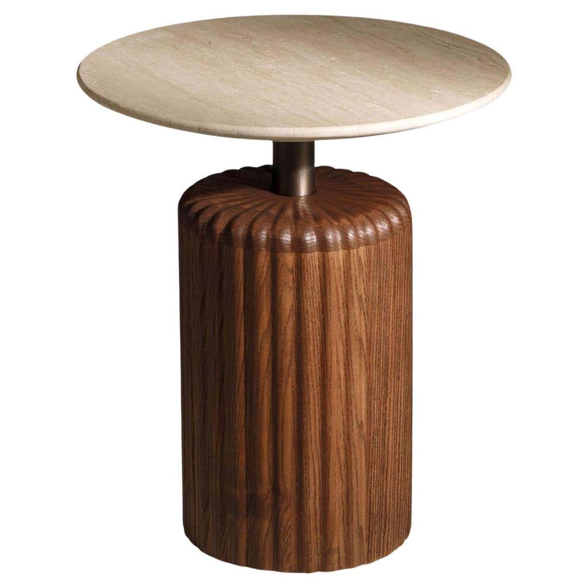 Premium Wooden & Marble Top Designer Side Table