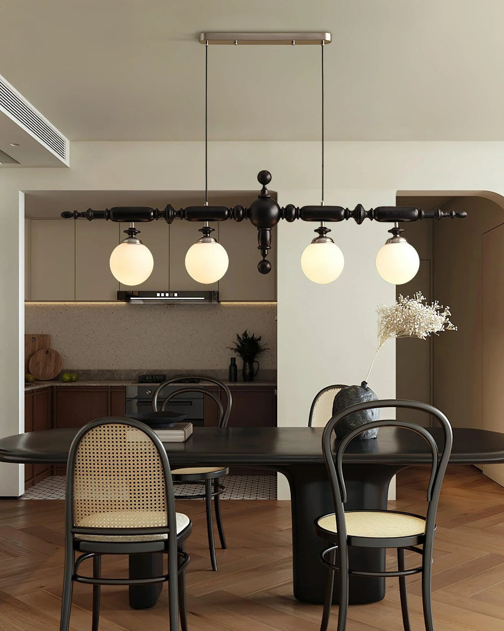 Regal Orbit Wooden Chandelier