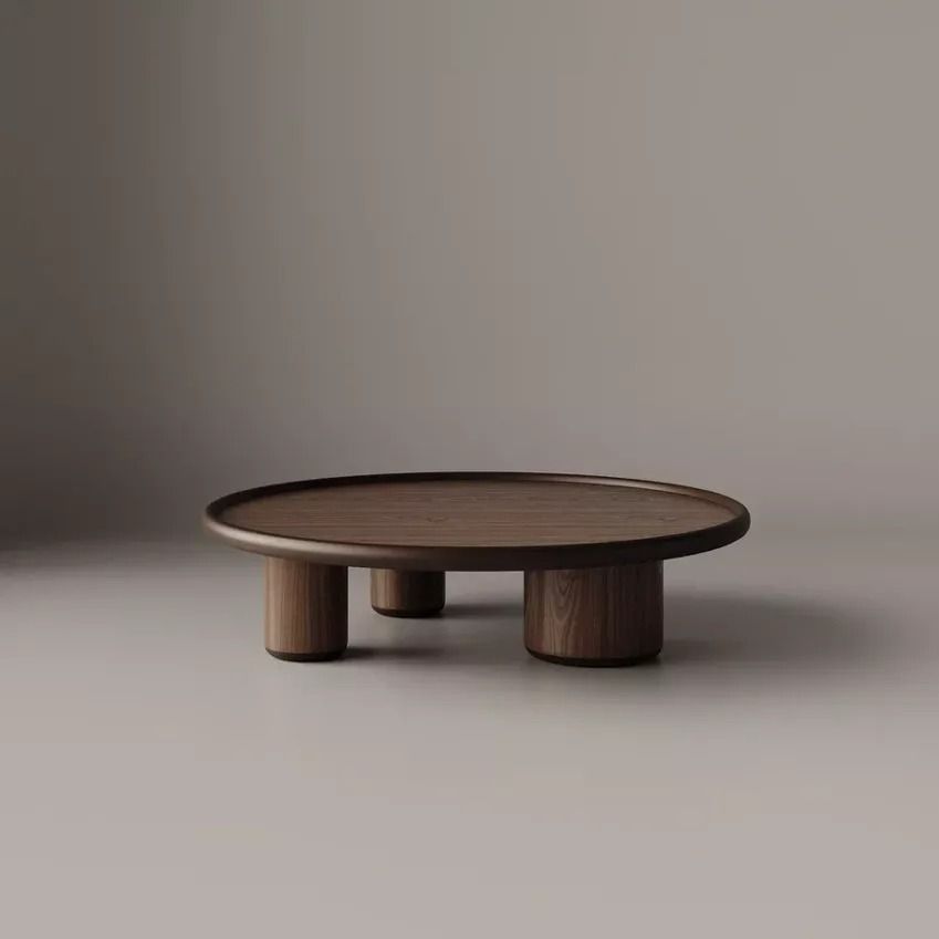 Modern Minimalist Low Wooden Coffee Table
