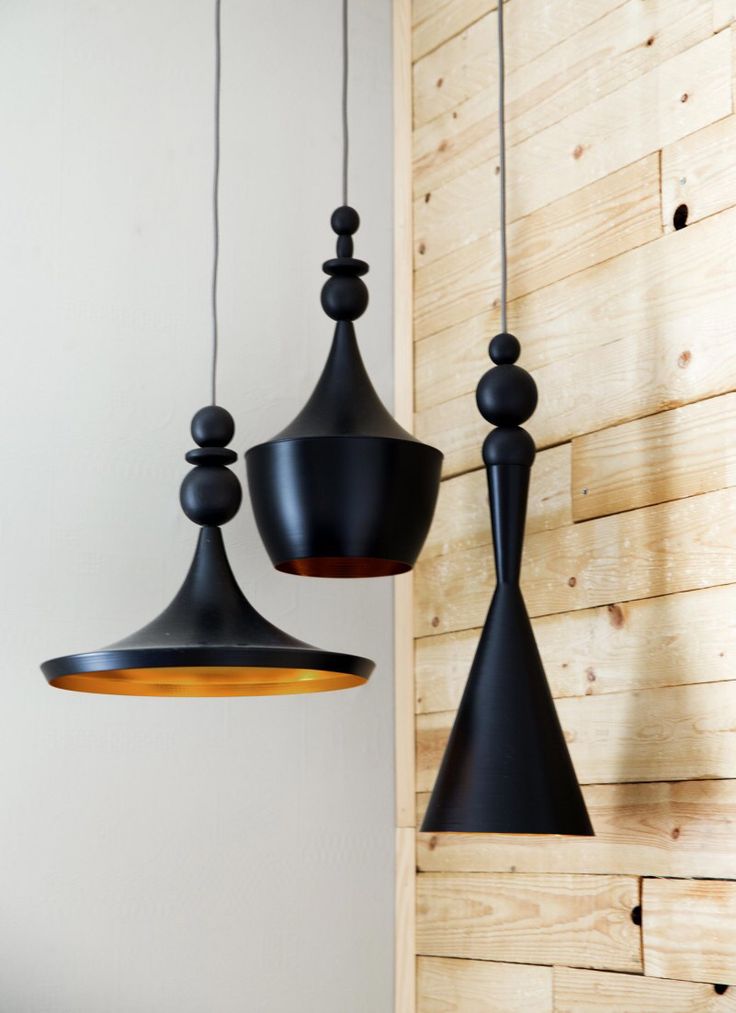 Nordic Sculpted Pendant Set – Brahma Teak Wood (Matte Black)