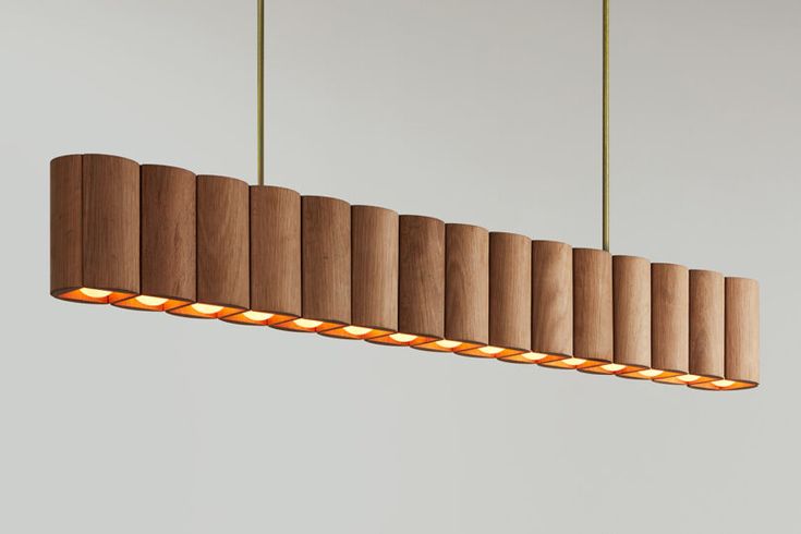 Pillar Series Linear Pendant Light – Brahma Teak Wood