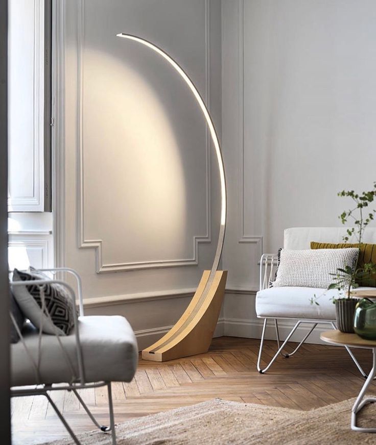 Brahma Teak Arc Floor Lamp (Curved Modern Design)