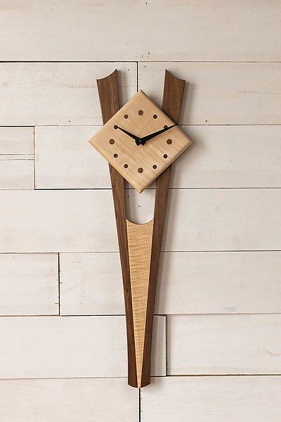 Vee Shape Dual-Tone Wooden Wall Clock