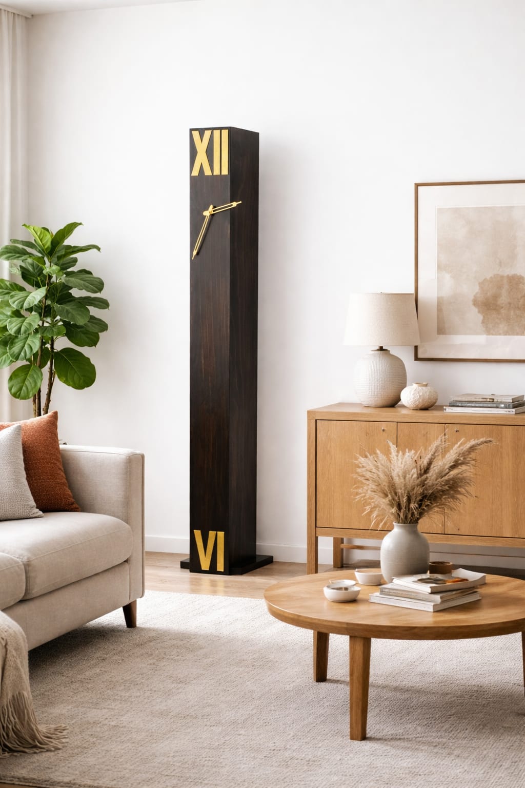 Modern Wooden Floor Standing Clock