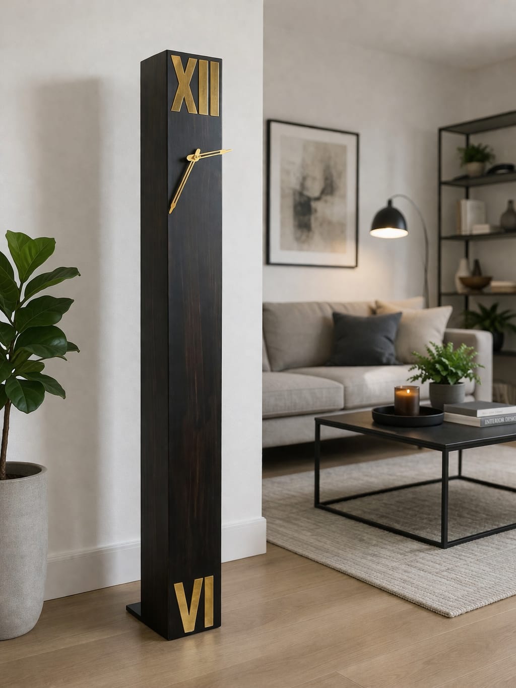 Modern Wooden Floor Standing Clock