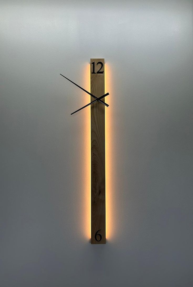 Wooden Wall Clock with LED Backlight