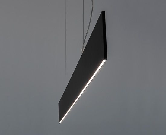 Flat-Panel Linear Pendant Light – Brahma Teak Wood (Matte Black Finish)