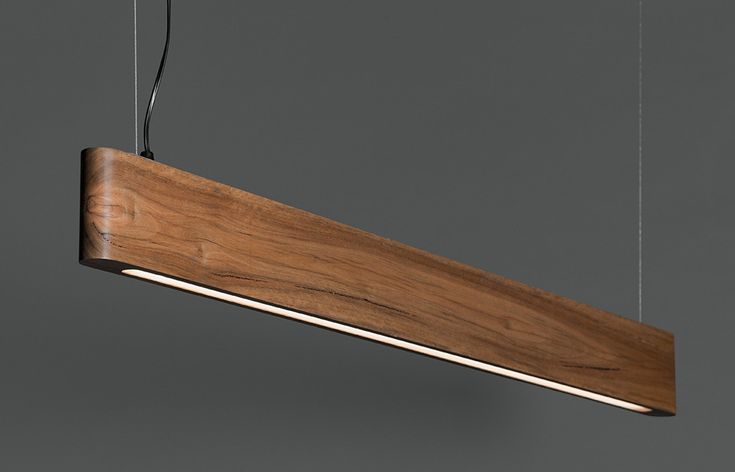 Brahma Teak Curve Linear Hanging Light