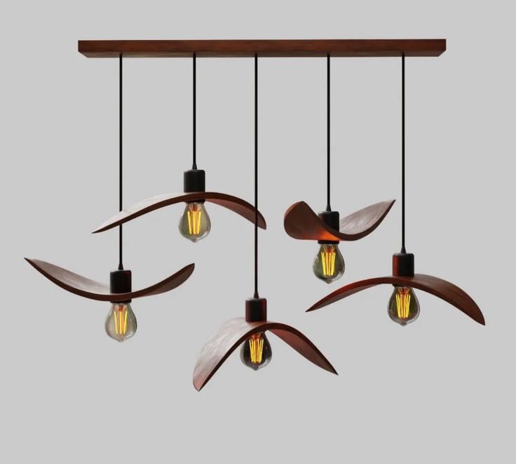 Teak Wing-Cluster Pendant Chandelier – Brahma Teak Wood
