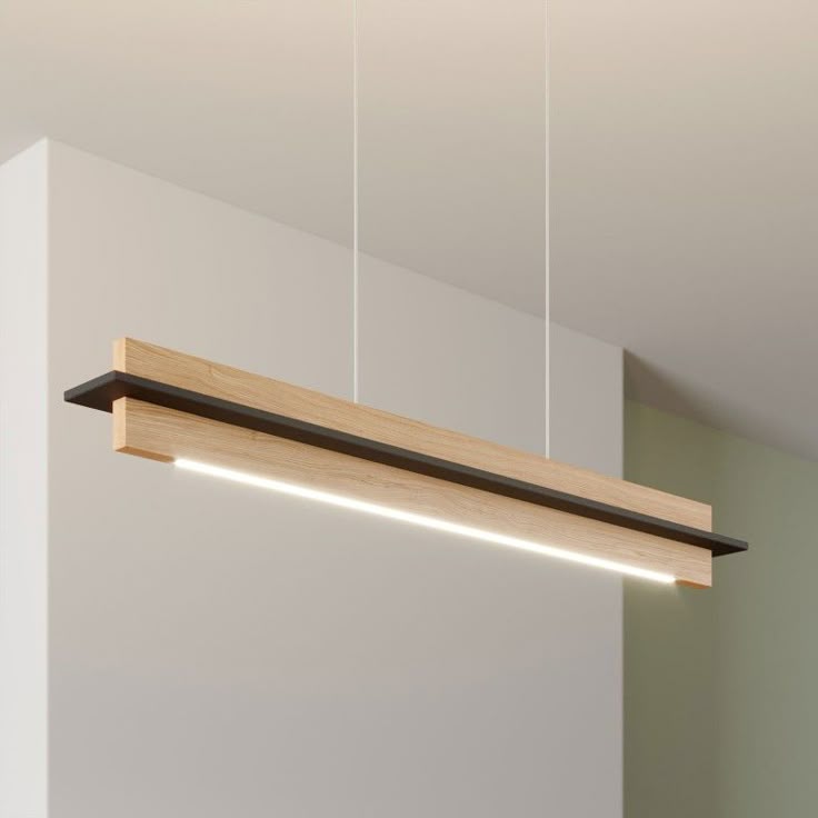 Dual-Bar Linear Pendant Light – Brahma Teak Wood