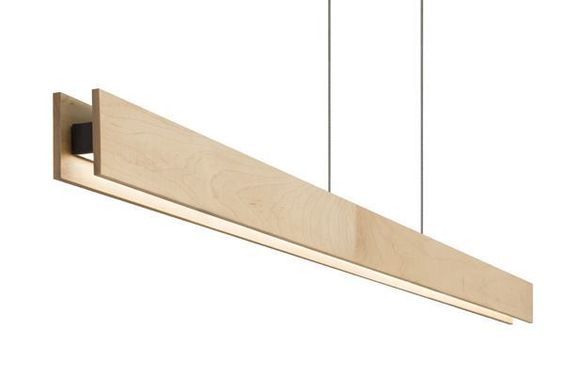 Split-Panel Linear Pendant Light – Brahma Teak Wood