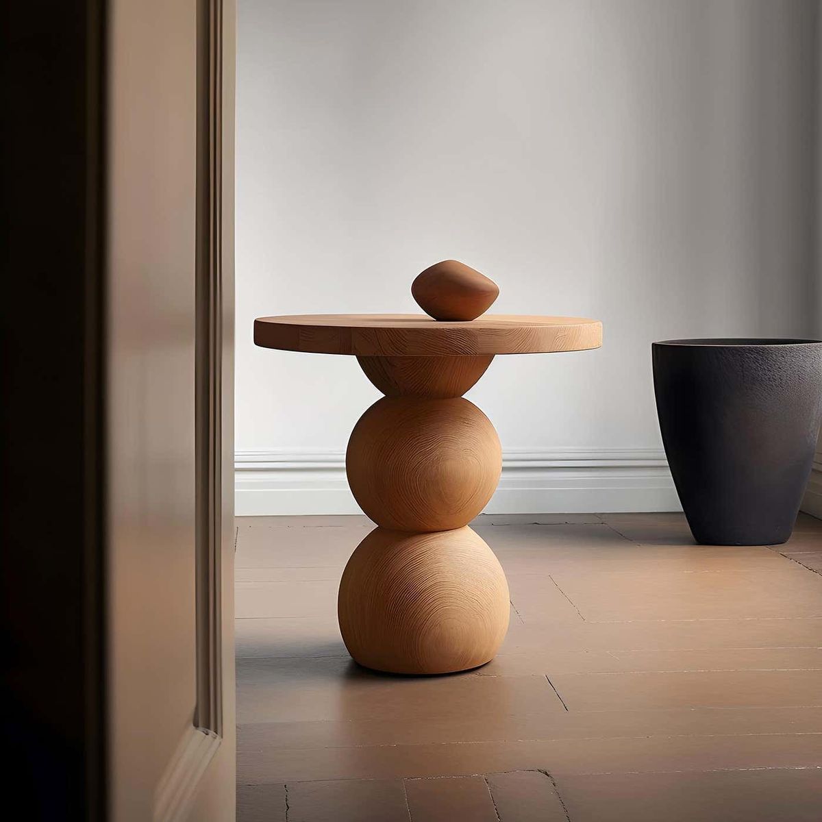 BCS Woodcraft “Trio Sphere” Solid Wooden Table