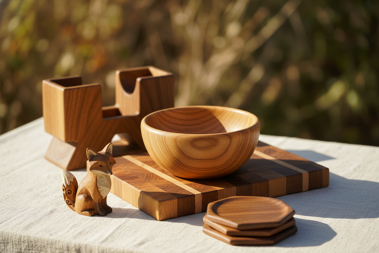 Every piece is handcrafted with attention to detail wooden item