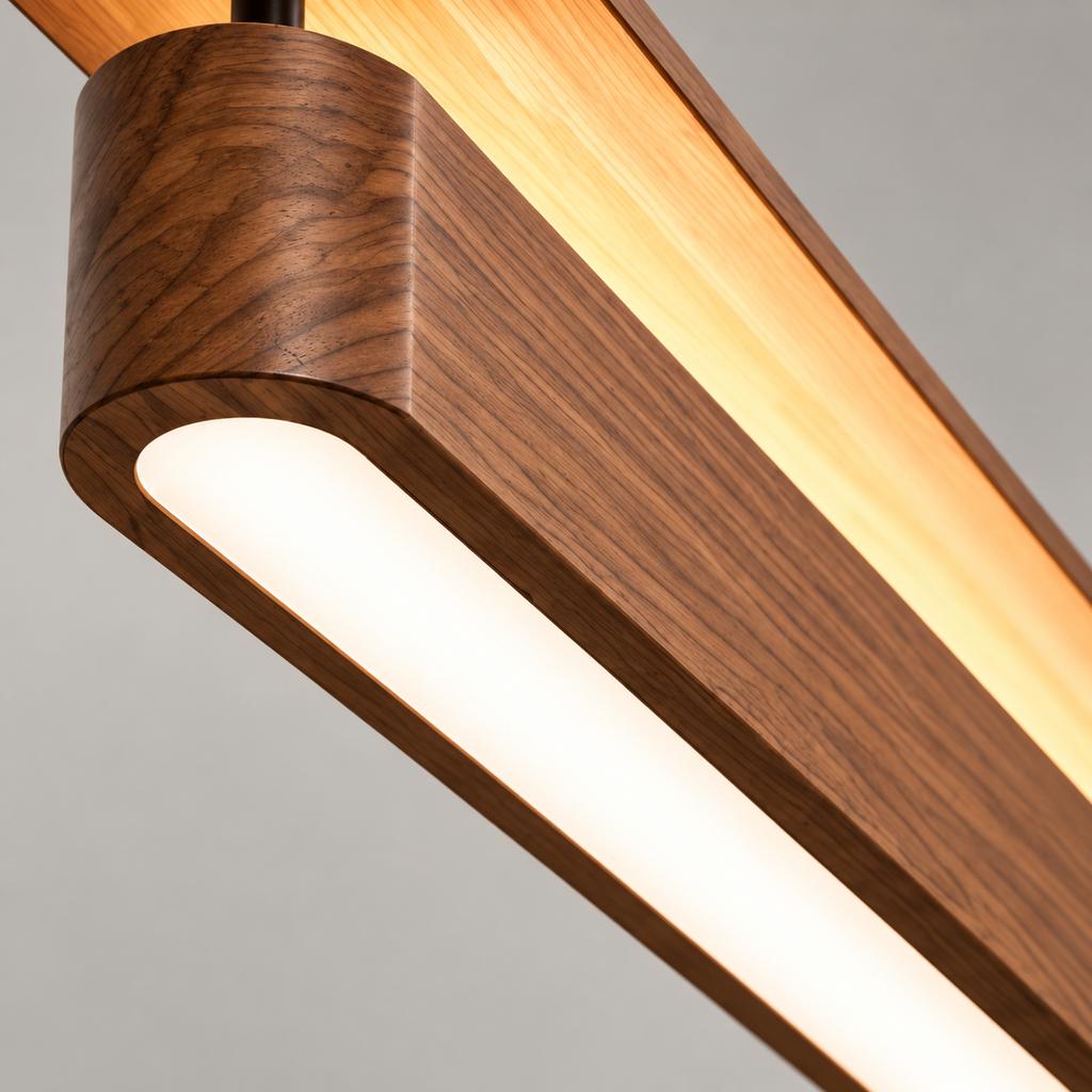 Aero-Curve Linear Pendant Light – Brahma Teak Wood