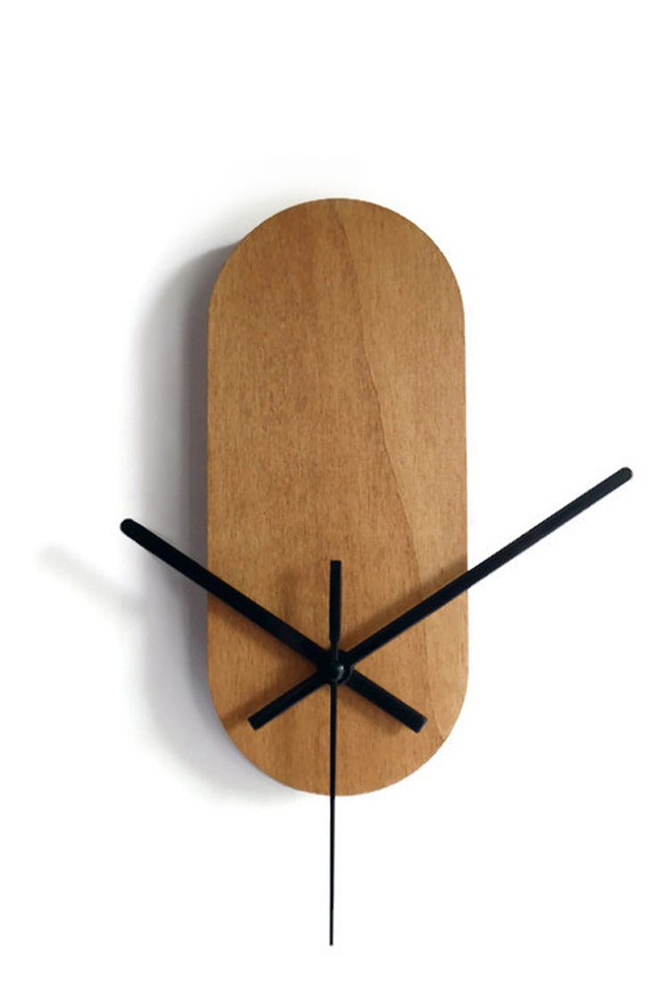 Modern Minimalist Oval Wooden Wall Clock