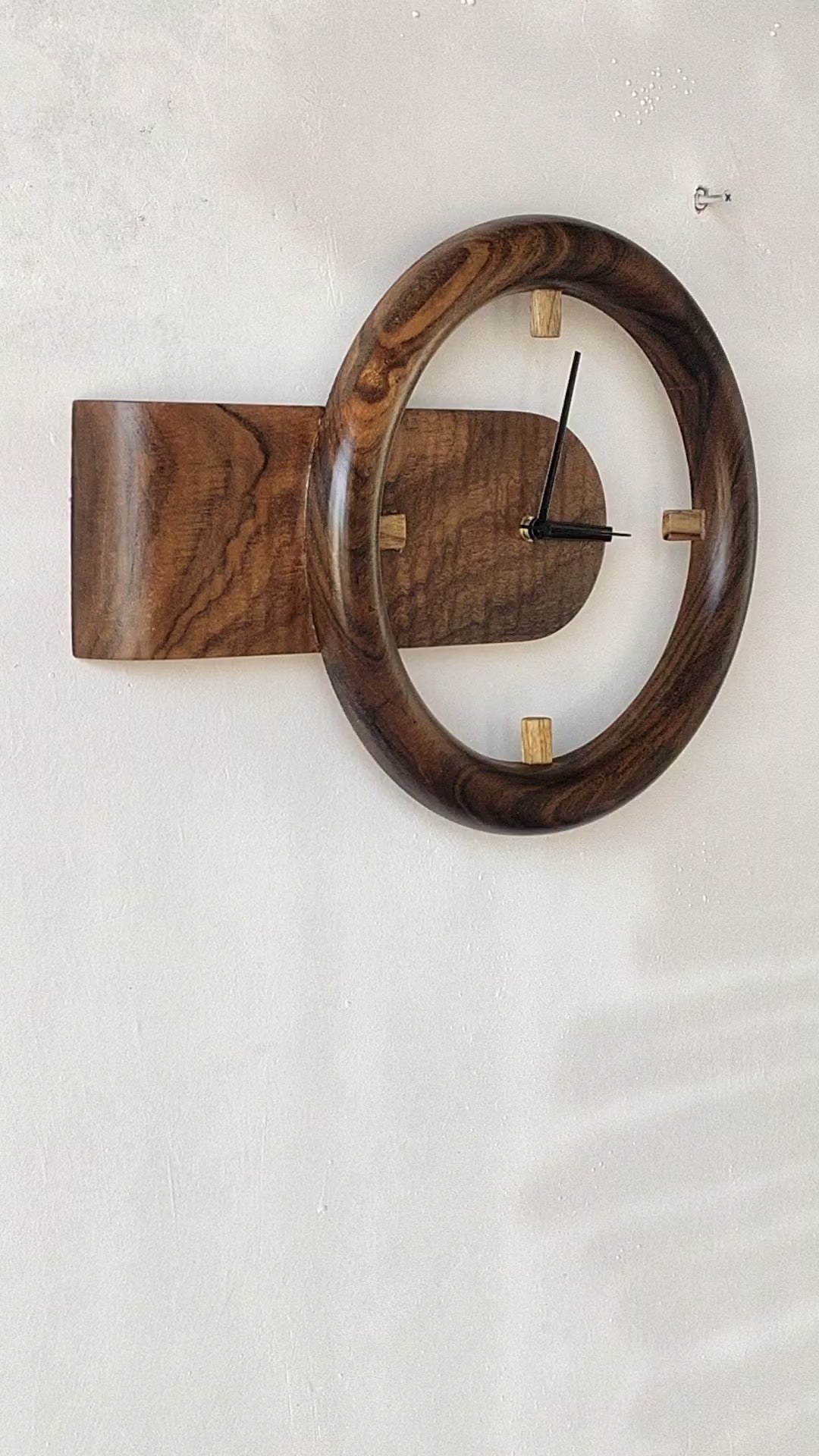 3D Floating Wooden Wall Clock