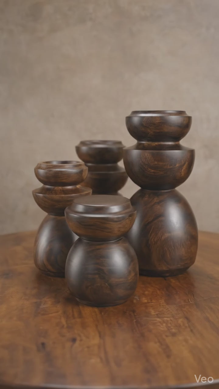 BCS Brahma Teak Wood Totem Set (Black Matte Harmony Series)