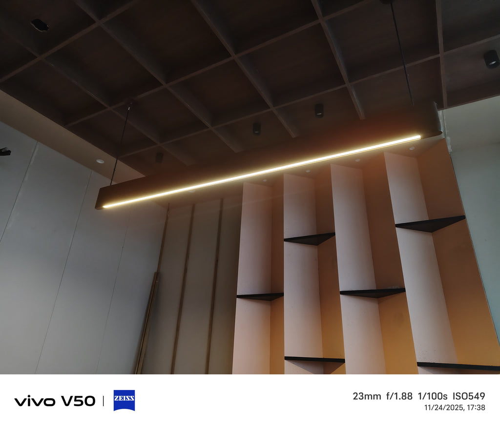 Brahma Teak Curve Linear Hanging Light