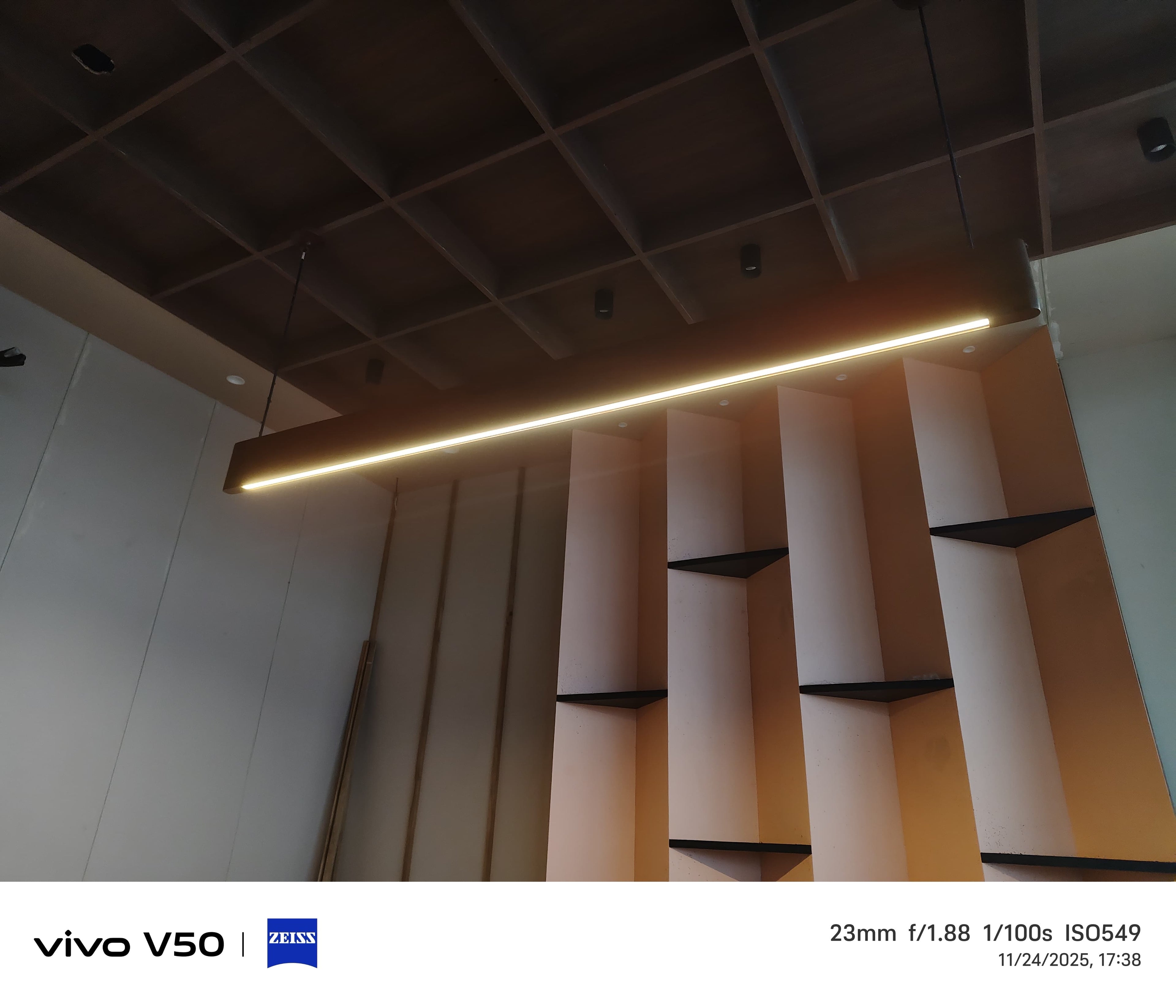 Brahma Teak Curve Linear Hanging Light