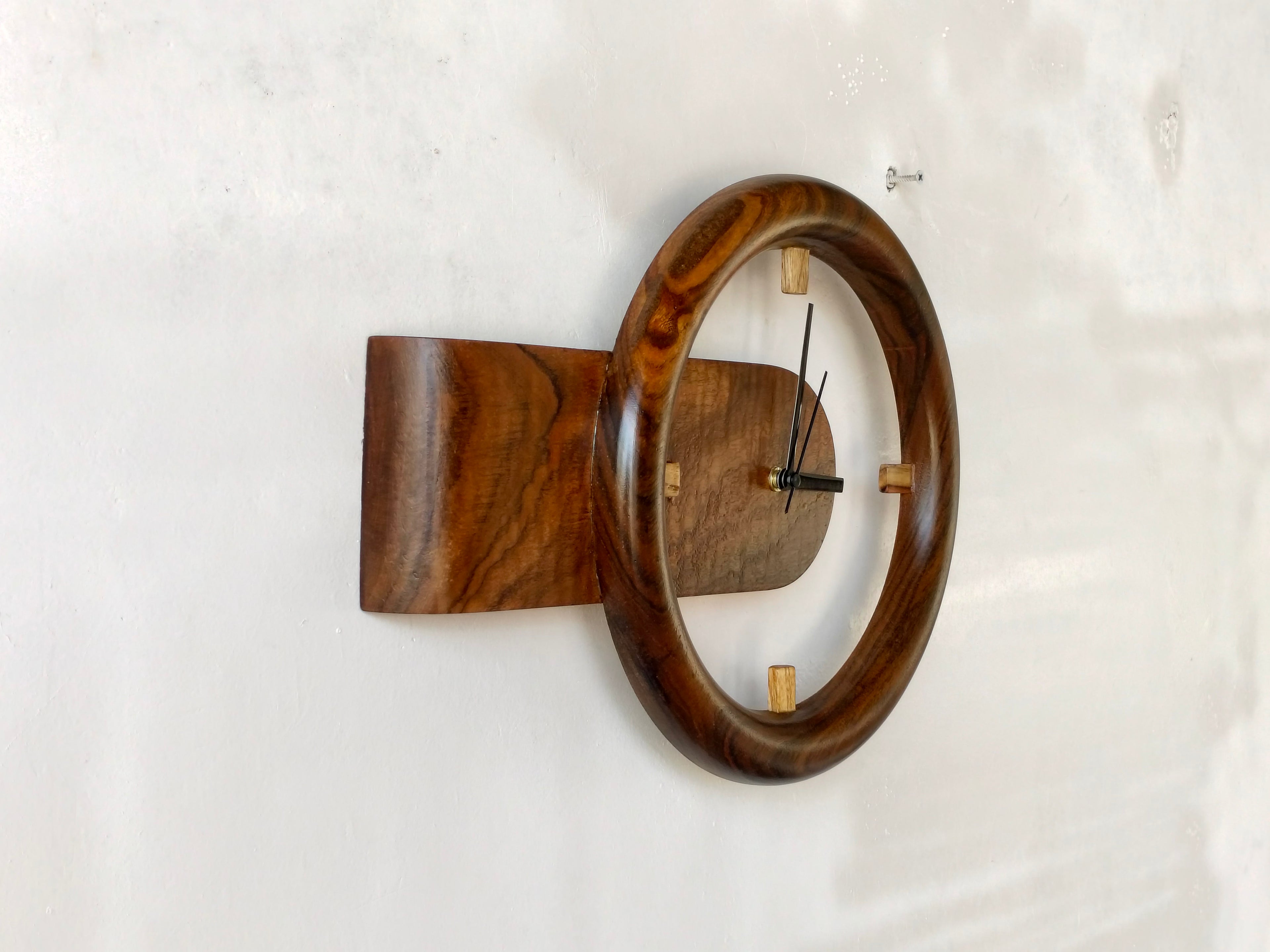 3D Floating Wooden Wall Clock