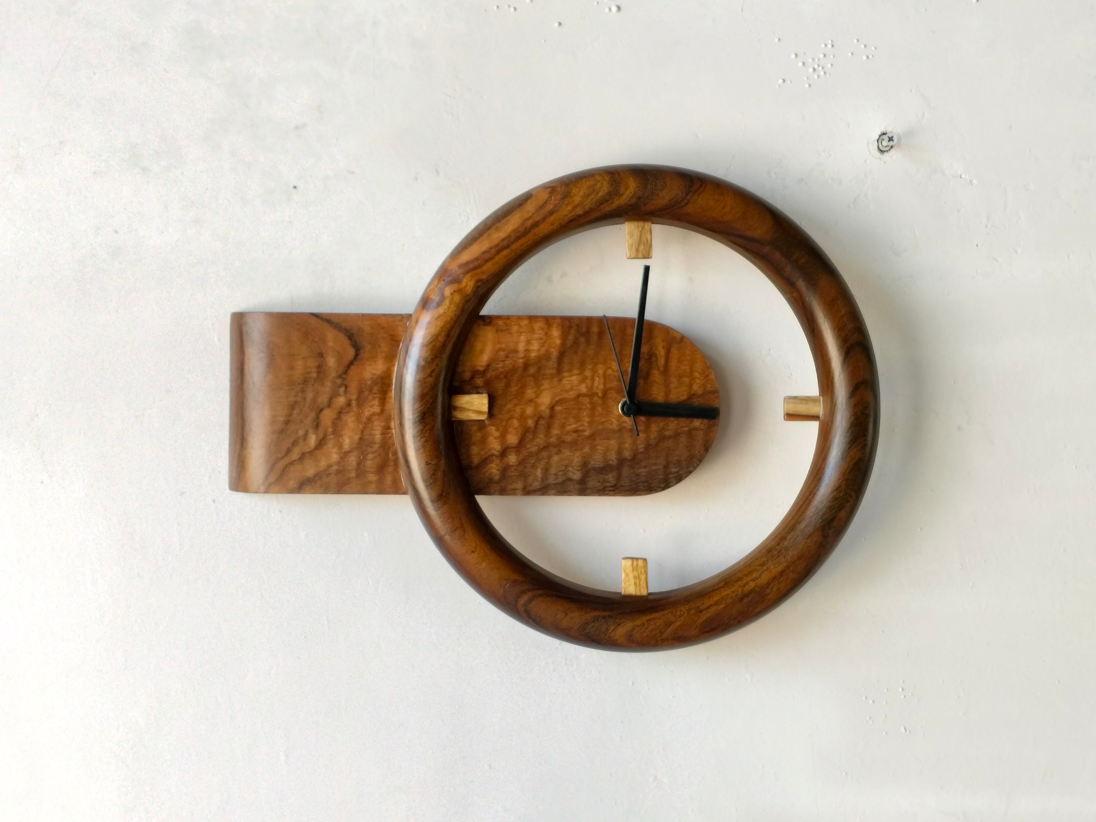 3D Floating Wooden Wall Clock