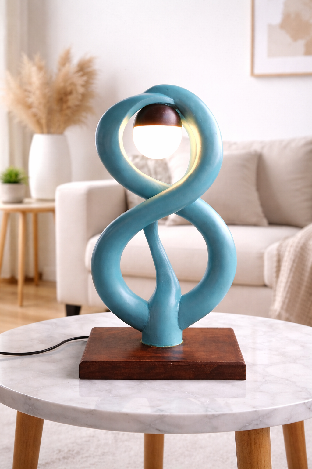 BCS Infinity Aura Wooden Designer Table Lamp