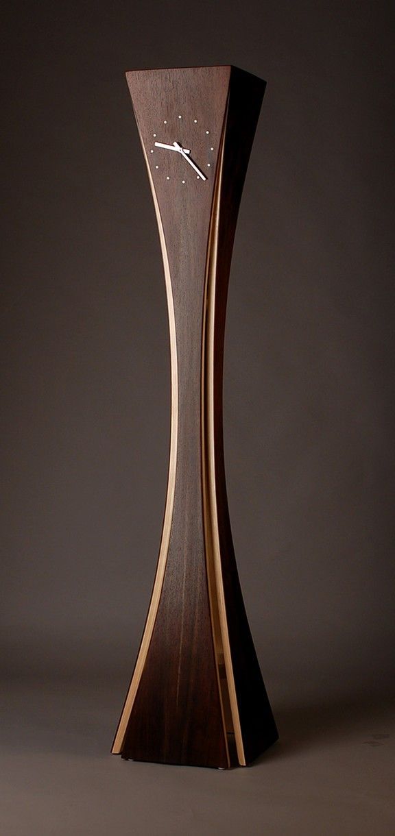 Modern Curve Walnut Floor Clock