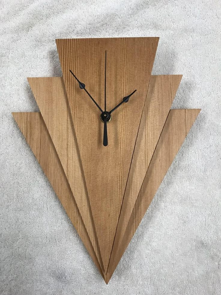 Geometric Pyramid Wooden Wall Clock