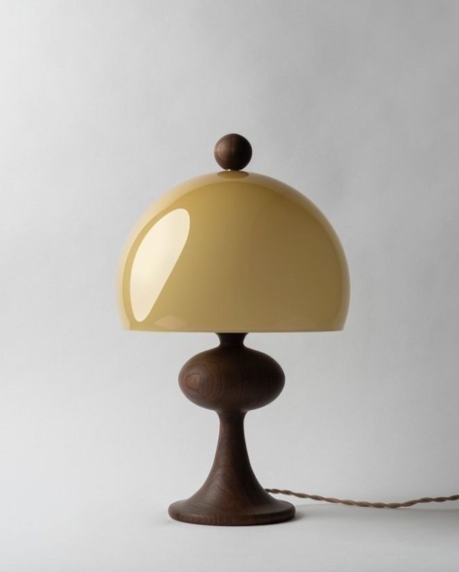 BCS Premium Dome Base Wooden Table Lamp